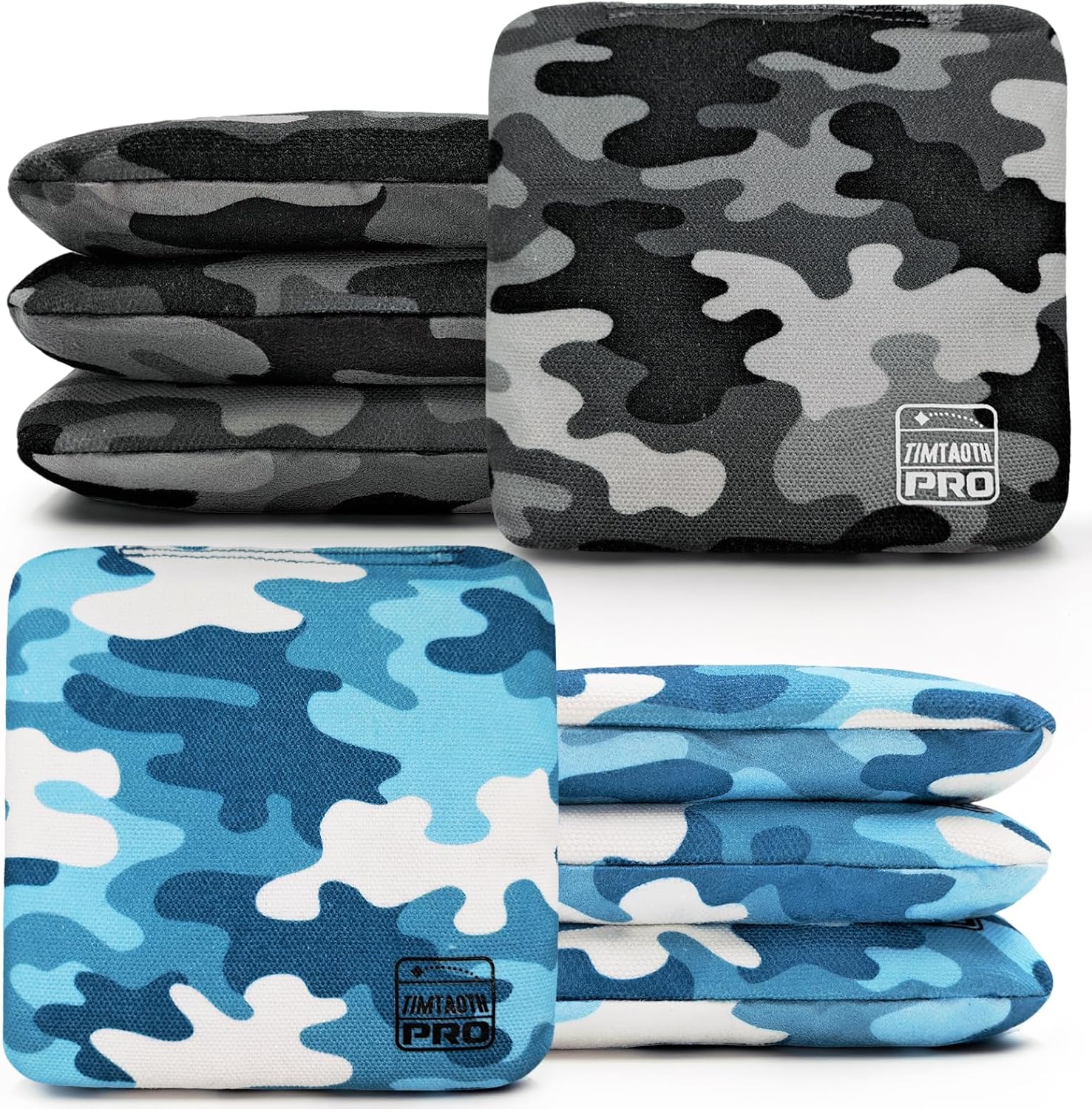 Skiennix Professional Cornhole Bags - Dual Sided Regulation Set of 8 | Slick & Stick Design