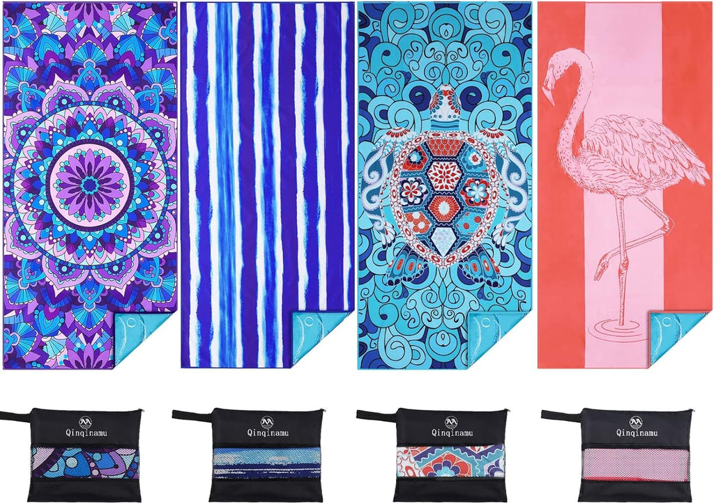 Skiennix Microfiber Beach Towels - Oversized, Lightweight & Sand-Free | 71"x32" - Perfect for Travel & Gym