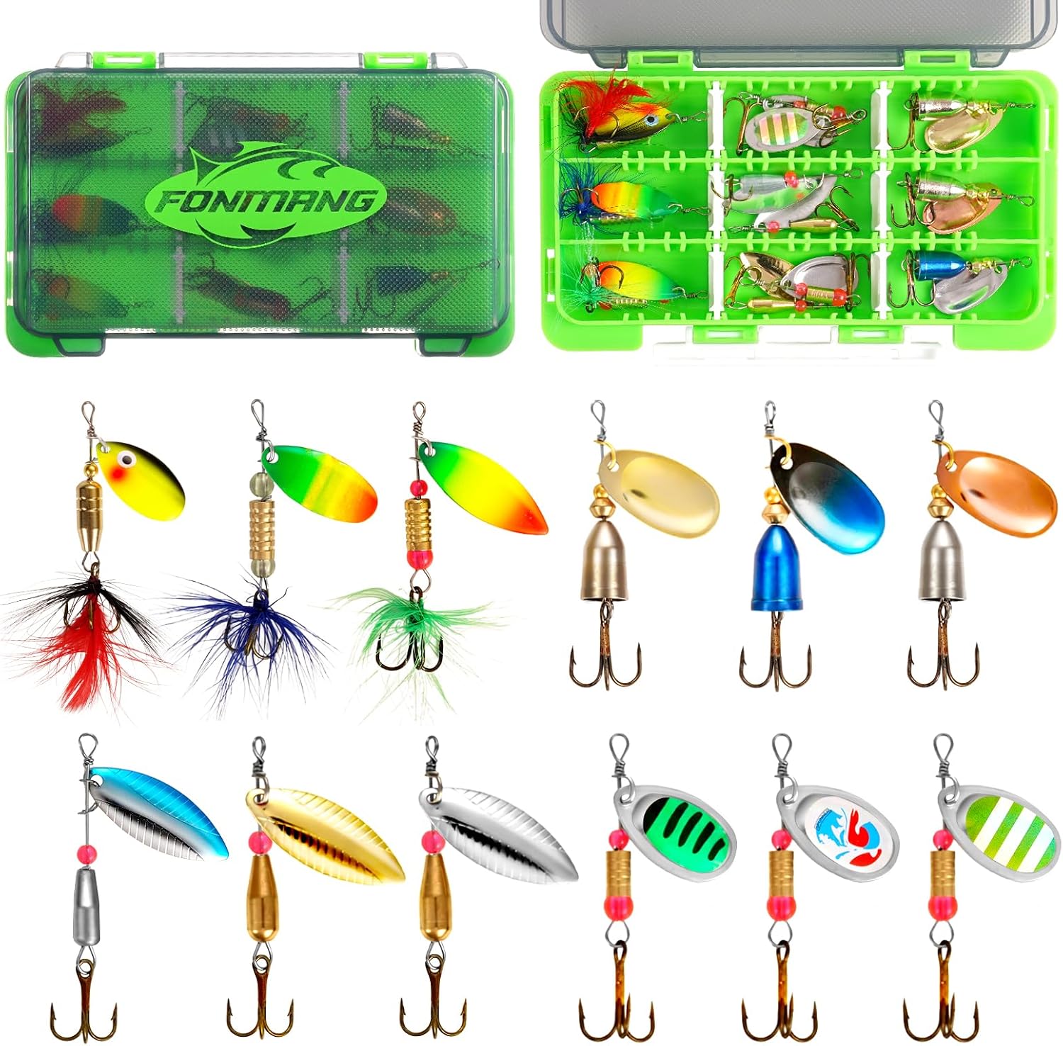 Skiennix Fishing Lure Spinner Baits - Versatile Freshwater & Saltwater Bass Trout Lures | Ideal for Crappie & Salmon