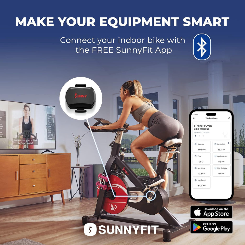 Sunny Health & Fitness Cadence Sensor - Bluetooth ANT+ for Indoor/Outdoor Bikes, Magnet-Less Design - CB110S