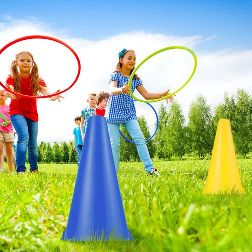 Hoteam 30-Pack 9-Inch Traffic Cones - Durable Plastic Agility Training Equipment for Sports & Events