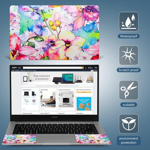 Icolor Laptop Skin Sticker - Personalized Floral Decal for 12-15.6 Inch Laptops | Durable Vinyl Cover