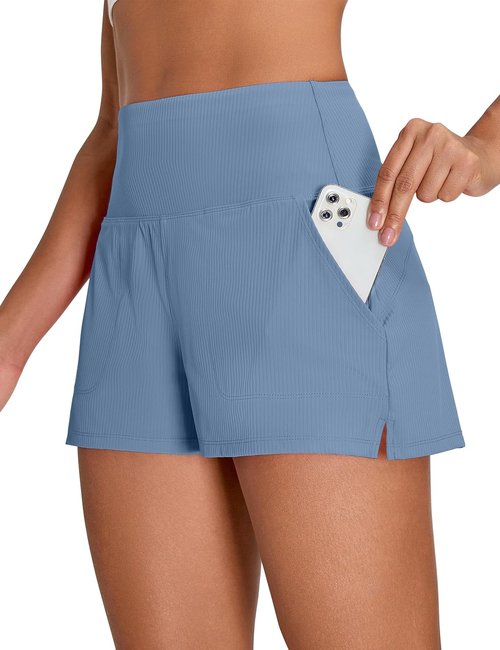 BMJL Women's Athletic Shorts - High Waisted Quick-Dry Running Shorts with Pockets | Sporty Gym Wear