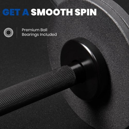 LIONSCOOL 16"Loadable Dumbbells Pairs, Olympic Dumbbell Handle/Bar for Strength Training, Compatible with 2’’ Standard Plates (Overall Black)