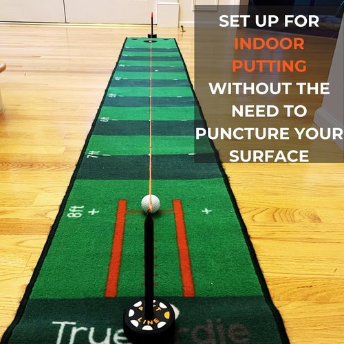 Putt Line Two-Way Putting Alignment System - Golf Training Aid with Target Pucks & String Line - Indoor/Outdoor Practice Tool for Perfect Alignment & Lower Scores - Premium Putting Trainer