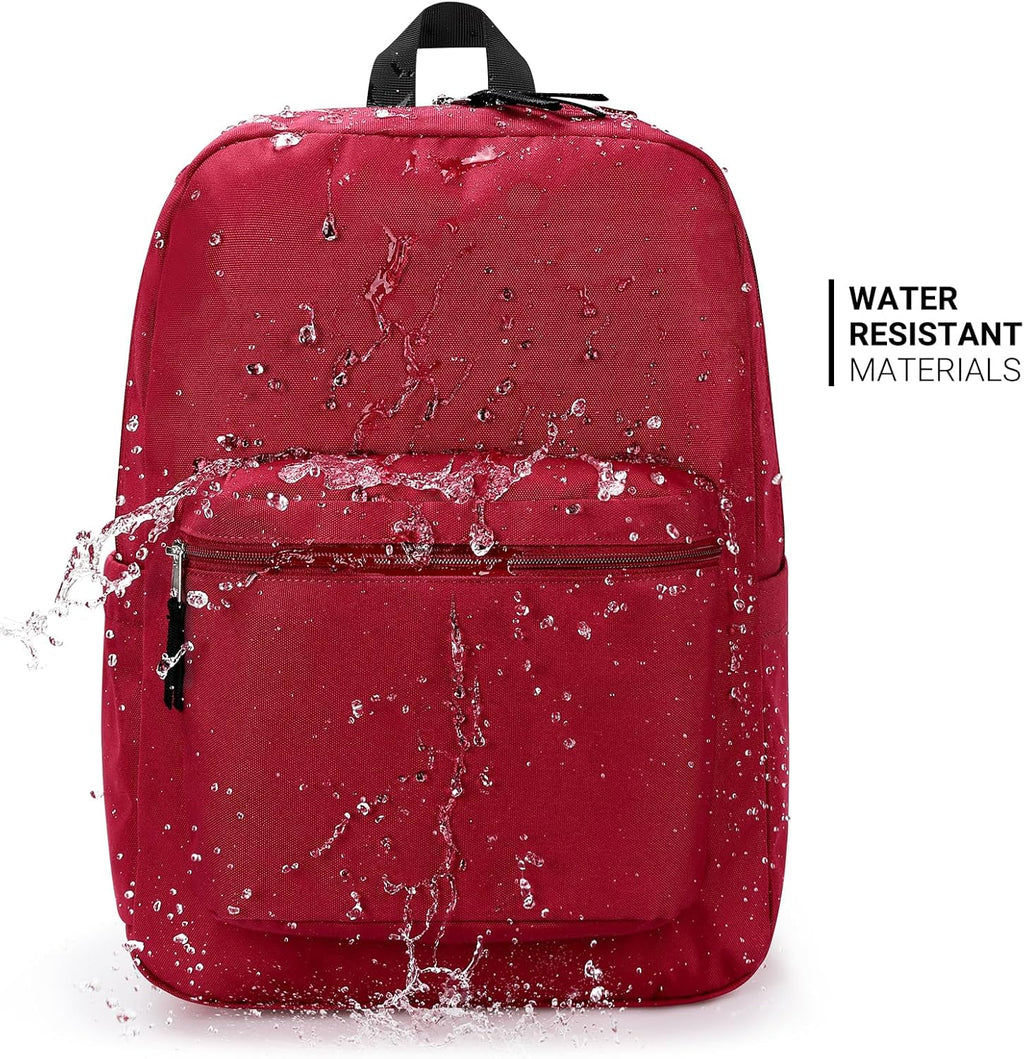 ZORFIN Water Resistant Backpack - Lightweight School & Travel Bookbag for Men & Women | Russet Red