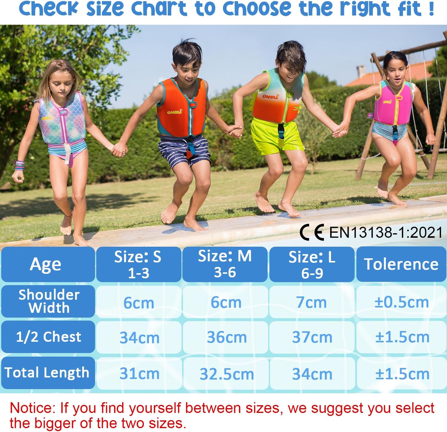 Skiennix Kids Swim Vest - Neoprene Swim Trainer with Crotch Strap for Ages 1-9 | Adjustable Fit for Boys & Girls