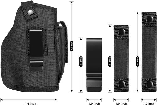 Concealed Carry Holster with Mag Pouch Fits Pistols with Light/Laser, Universal IWB/OWB Holsters for Men Women Fits Right Hand and Left