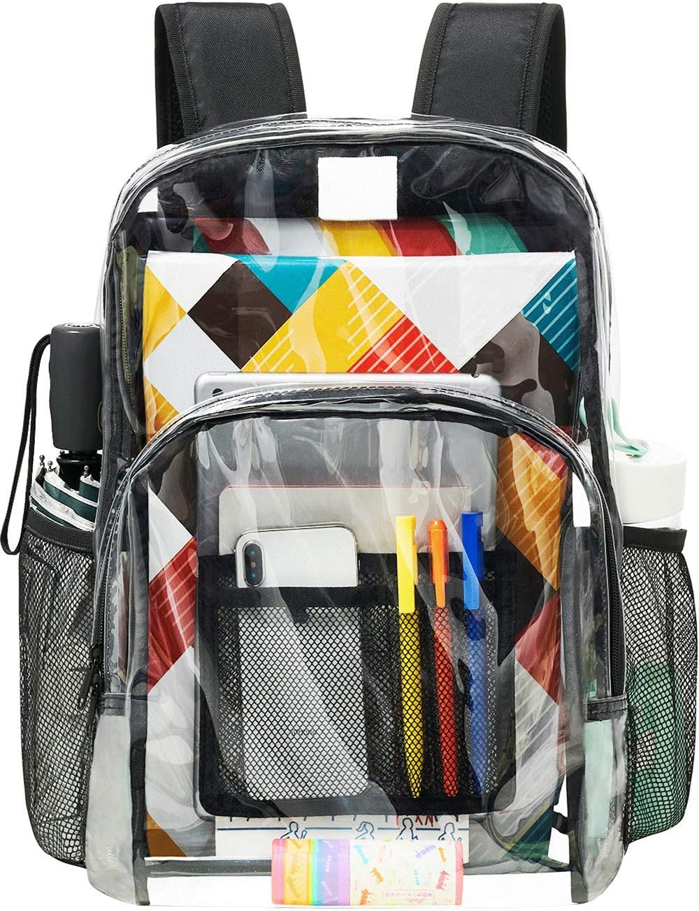 Vorspack Clear Backpack | Heavy-Duty Transparent Design for College & Workplace - 2 Pack Black