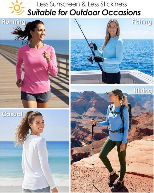 Boladeci Women's UPF 50+ Sun Protection Rash Guard | Lightweight Quick-Dry Long Sleeve Swim Shirt