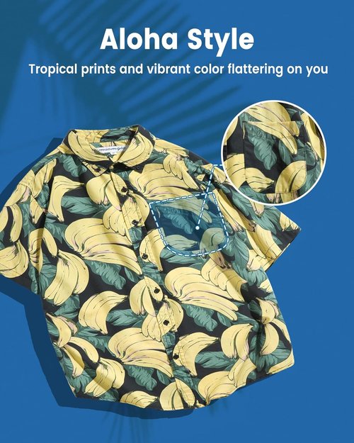 Maamgic Hawaiian Shirt for Men - Short Sleeve Button Down | Perfect for Cruise, Vacation, Beach