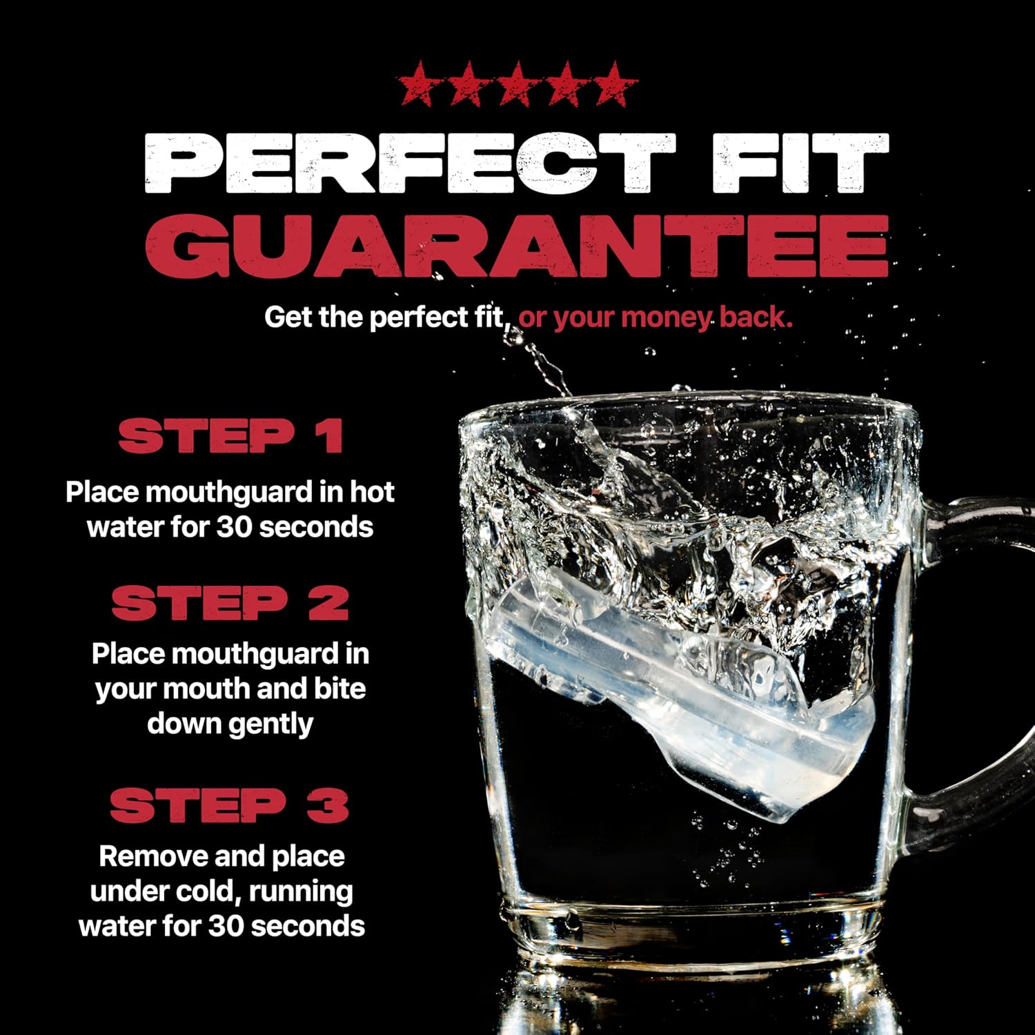 SAFEJAWZ Mouth Guard - Remoldable Upper & Lower Protection for Braces | Ideal for Contact Sports (Transparent)