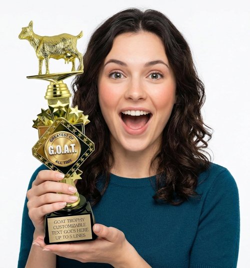 Goat Trophy | 13” Customizable Award with Engraving - Funny Office Gift for Champion, Boss, or Dad