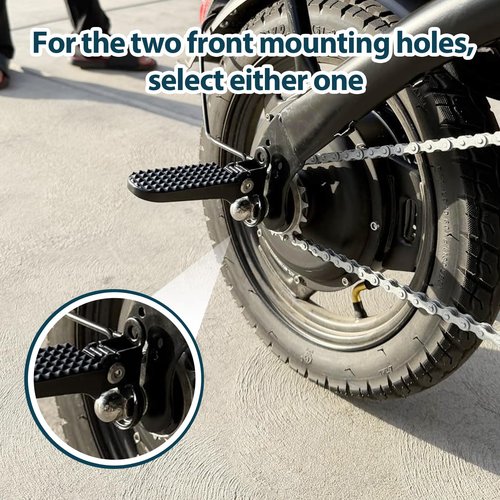 1 Pair Universal Folding Bikes Rear Foot Pegs, Adjustable Passenger Footrest for Bicycle Rear Rack, Compatible with Adult Electric Bikes and Mountain Bikes（Black）