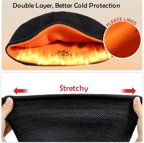 Lvaiz Mens Winter Beanie Hat Warm Fleece Lined Skull Cap for Men Reversible Women Windproof Watch Hat Knit Warm Unisex Beanie
