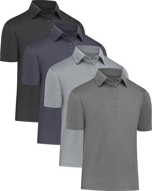 MLYENX Men's Polo Shirts - Quick Dry, Moisture-Wicking Casual Golf Tees | 4/5 Pack Options
