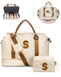 Vogewood Gifts for Teen-Girls - Initial Monogram Duffle Bag, Personalized Weekender Overnight Bag with Shoe & Makeup Compartments, Graduate Gift for Her (Letter H)