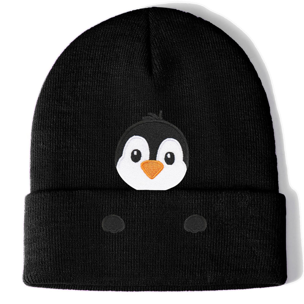 Penguin Gifts Beanie Hat for Women Men Penguin Lovers Funny Embroidered Cute Animal Knit Birthday Christmas Stocking Stuffers Decorations Gifts Stuff Decor Accessories Black