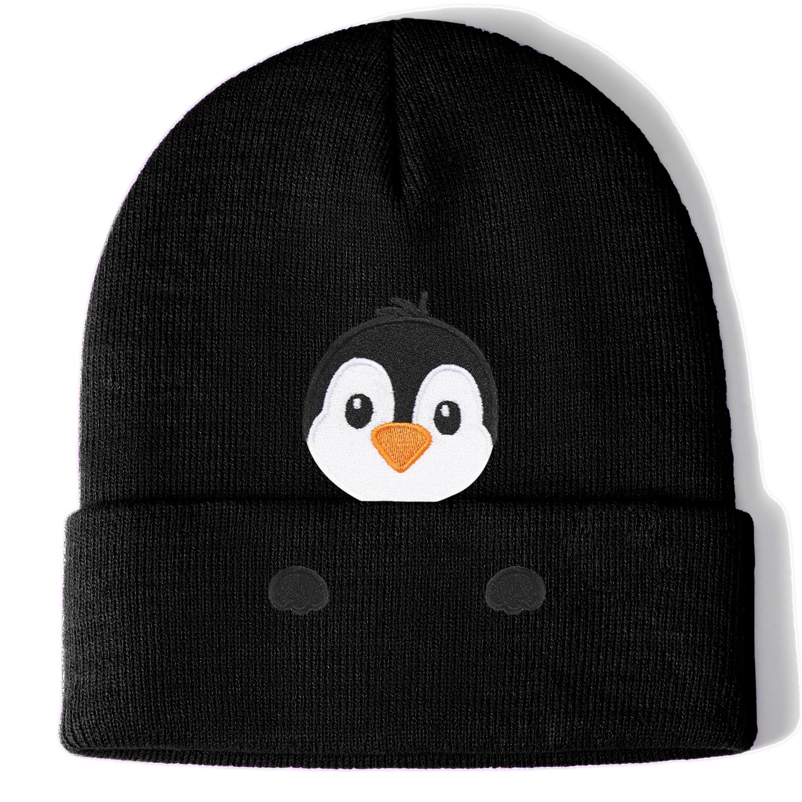 Penguin Gifts Beanie Hat for Women Men Penguin Lovers Funny Embroidered Cute Animal Knit Birthday Christmas Stocking Stuffers Decorations Gifts Stuff Decor Accessories Black