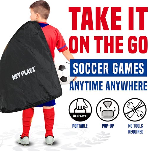 NET Playz Portable Training Soccer Goal - Easy Fold-Up Design, 4ft x 3ft Size for Kids