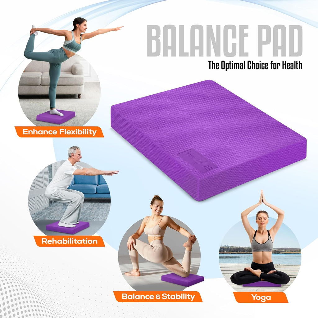 Yes4All Balance Pad - Nonslip TPE Foam for Fitness & Yoga | Upgraded Sizes L, XL, XXL in Multicolor