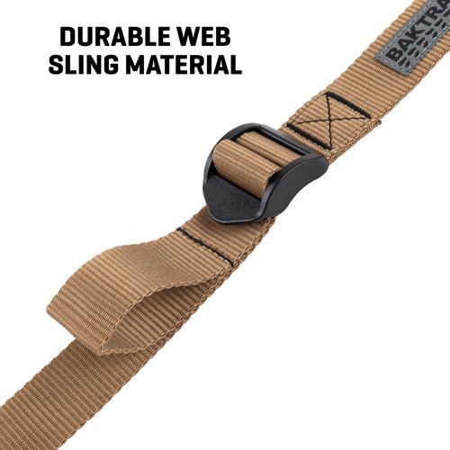 Allen Company Baktrak Traction Web 36″ Rifle Sling w/ 500lb‑Rated Swivels – Slim, Non‑Slip Pad - Tan/Black