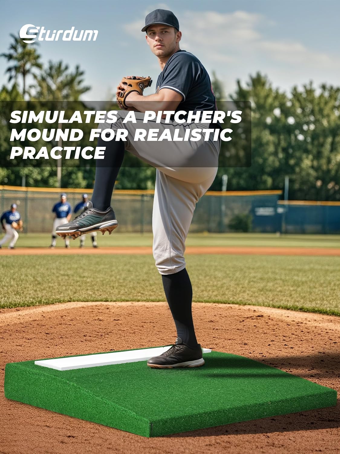 Pitching Mound - Portable Baseball & Softball Training Mound with Non-Slip Rubber Plate | Ideal for Practice