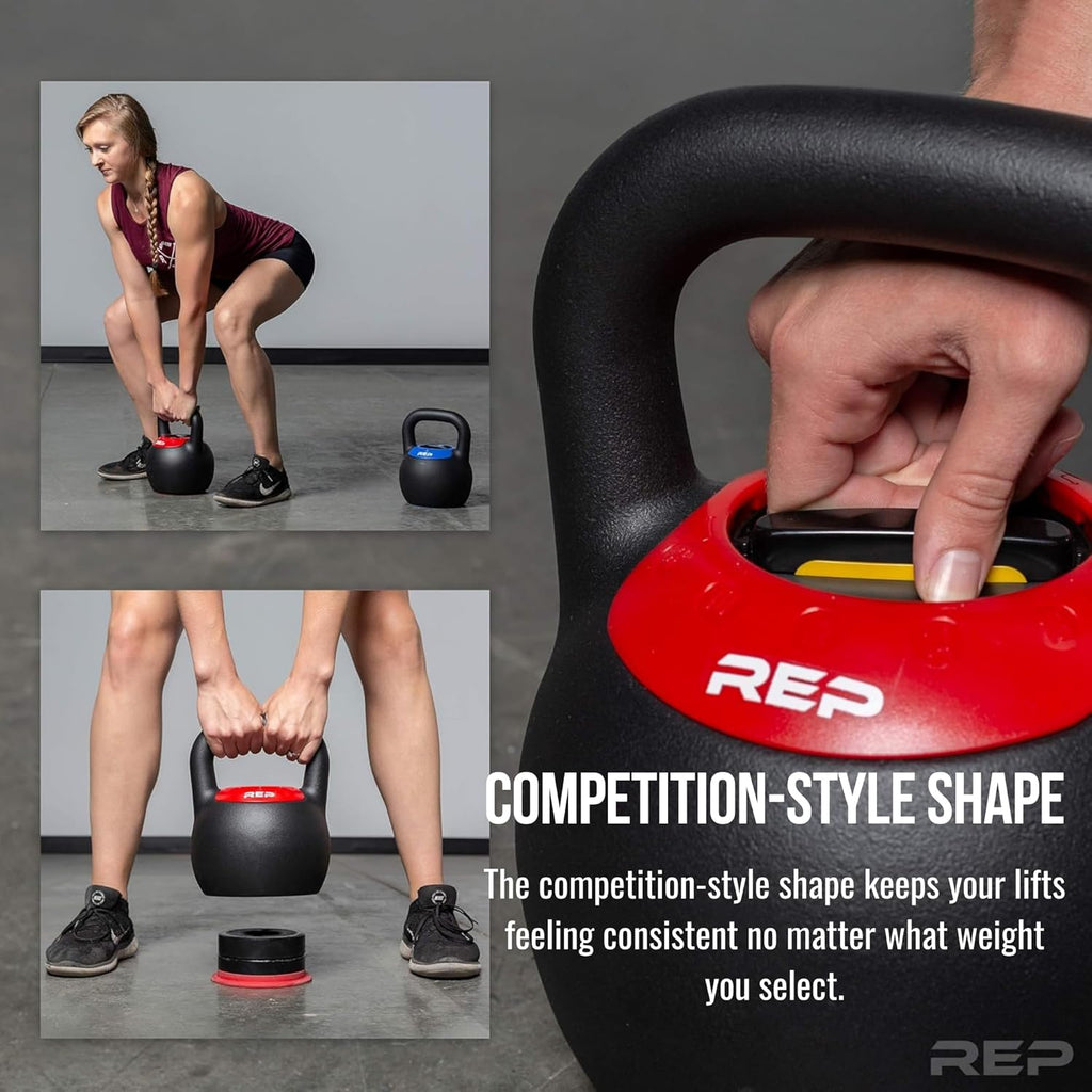 Rep Fitness Adjustable Kettlebell - Versatile Weight Set for Home Gym | 20–40 lb (9–18 kg) Options