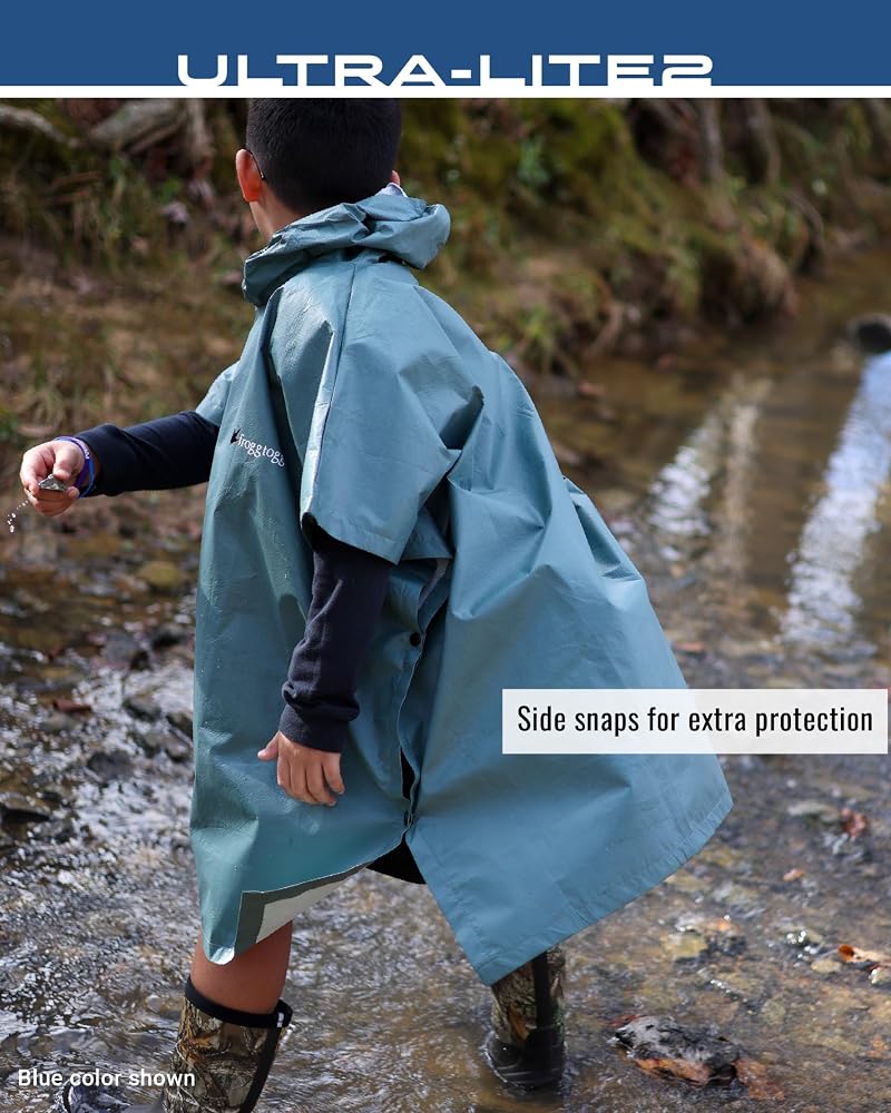 Frogg Toggs Ultra-Lite2 Waterproof Rain Poncho for Youth - Blue (Variation: Blue+Youth)