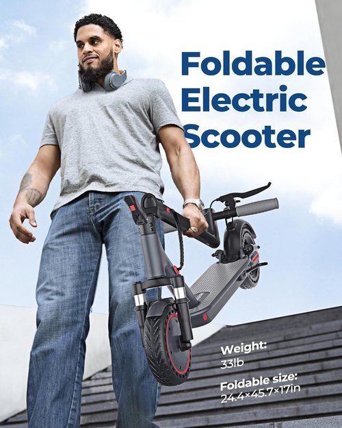 Electric Scooter for Adults by [Brand Name] - 350W/500W Motor, 19/22 MPH, 8.5/10 Inch Tires | Folding Design, 23/31/16 Mile Range