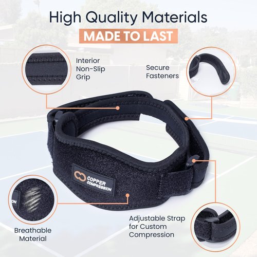 Copper Compression Tennis Elbow Brace – Adjustable Counterforce Support for Tendonitis, Golfers Elbow, Tennis Elbow, Forearm Pain, and Injury Recovery – Copper Infused, Breathable, Comfortable Strap