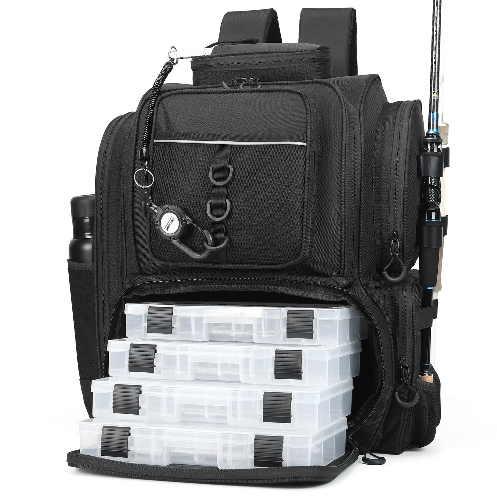 WANOON Fishing Backpack,Tackle Bag,with Tackle Boxes. Large Fishing Bag, Strong Materials
