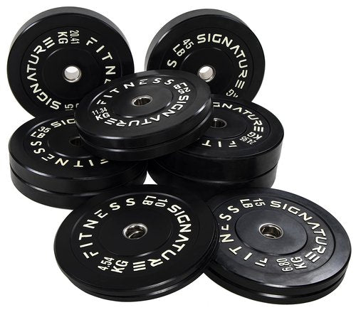 Fitvids 2" Olympic Bumper Plate Weight Plates with Steel Hub, 35LB, Pair