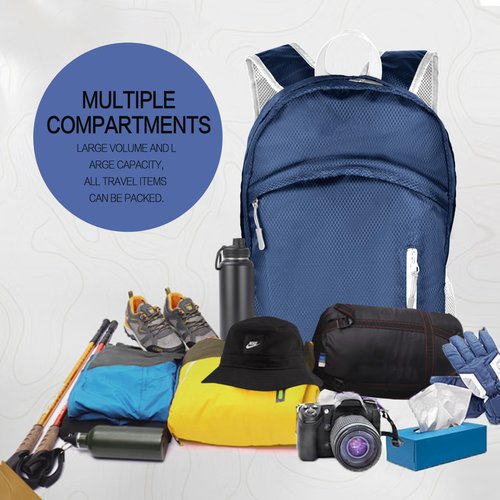 Waterproof Foldable Backpack Dry Storage Lightweight Daypack 35L Outdoor Backpack for Beach Men Women Dark Blue