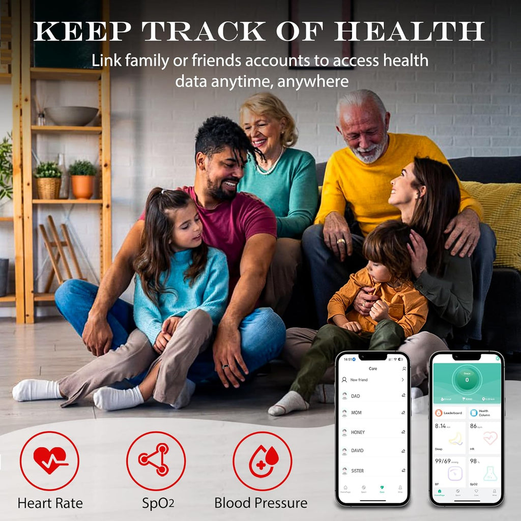 Smart Health Ring - Fitness Tracker for Heart Rate, Blood Oxygen & Sleep Monitoring | IP68 Waterproof, Rose Gold 6