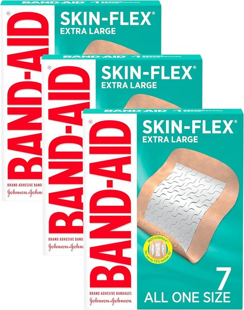 Band-Aid Brand Skin-Flex Adhesive Bandages - Flexible Sterile First Aid for Cuts & Scrapes | Extra Large, 7 ct (Pack of 3)
