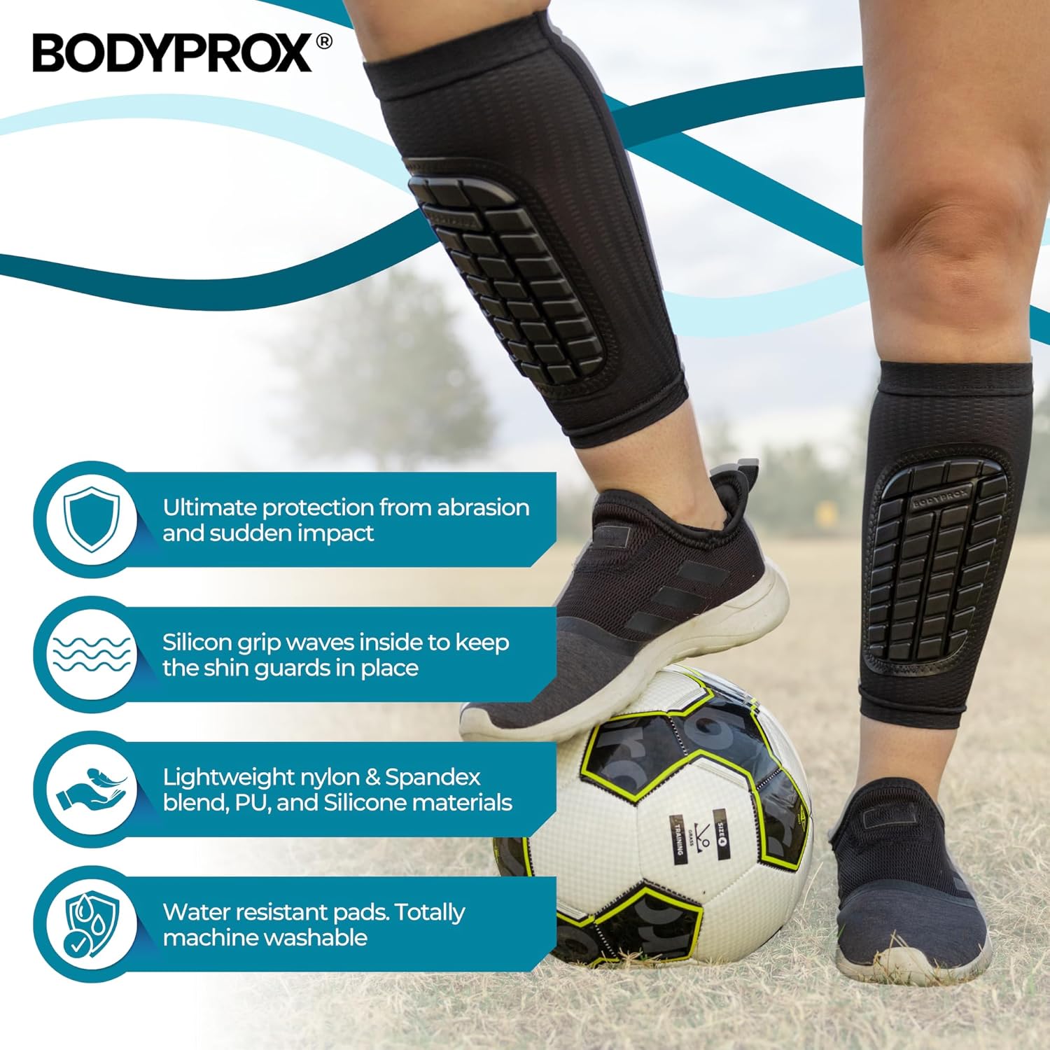 Skiennix Soccer Shin Guards - Durable Protection for Men, Women & Youth | Comfortable Fit
