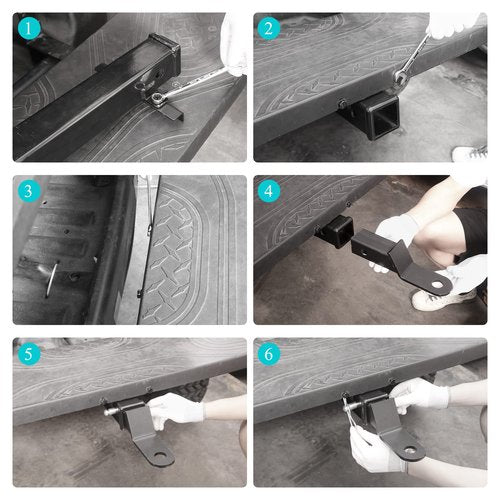 Golf Cart Trailer Hitch Deluxe Kit, Backseat Footrest with 2in Receiver High-Strength Universal Fit for Yamaha Club Car EZGO