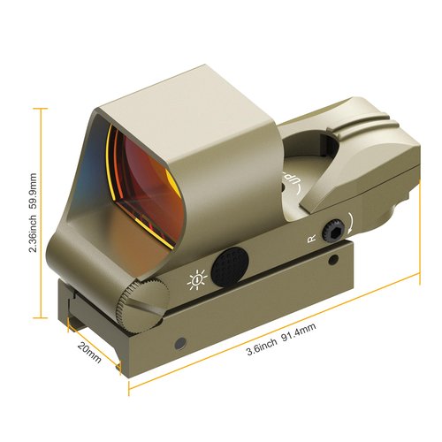 Feyachi RS-61 Reflex Sight, Multiple Reticle System Red Dot Sight with Picatinny Rail Mount