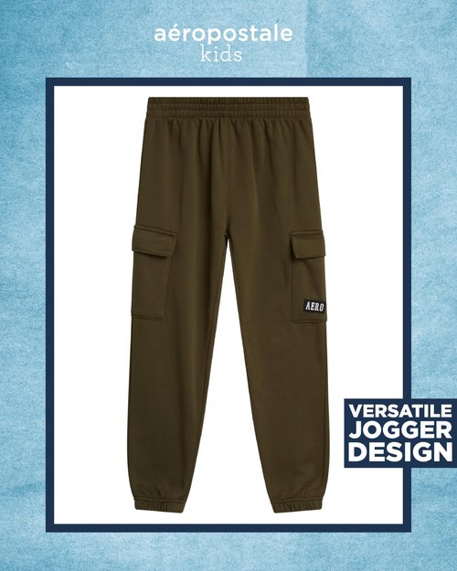 AEROPOSTALE Boys Sweatpants - 2 Pack Performance Fleece Boys Joggers with Side Pockets - Cozy Athletic Kids Pants (Size 8-16), Size 14-16, Grape Leaf/Oatmeal