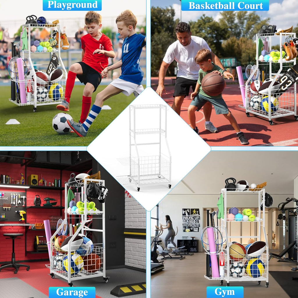 Skiennix Sports Equipment Garage Organizer - Maximize Space with Durable Storage Solutions