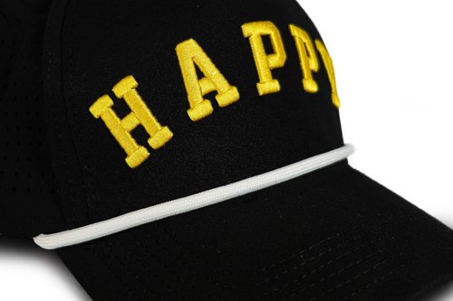 Happy Gilmore Golf Hat – Funny Golf Snapback Cap – Rope Golf Hat – Adjustable & Breathable – Funny Golf Gift for Men Women Black