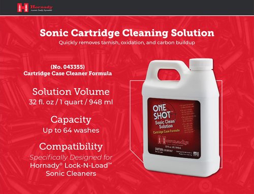 Hornady 043355 Lock-N-Load Sonic Gun Cartridge Cleaner Solution, Quart