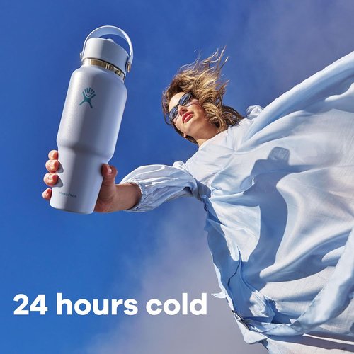 Hydro Flask Travel Water Bottle - Insulated Stainless Steel, Leakproof Design - 32 Oz Cascade Blue