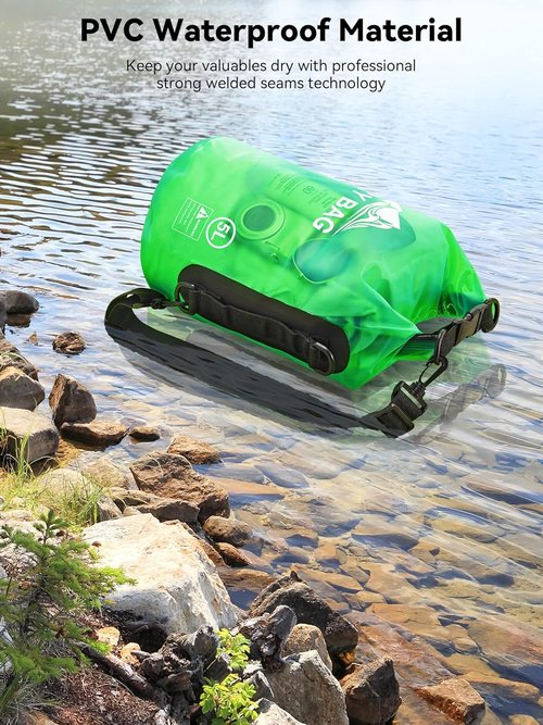 HEETA Waterproof Dry Bag - Lightweight Roll Top Storage Backpack with Phone Case | 5L/10L/20L/30L/40L Sizes for Travel, Swimming, and Boating