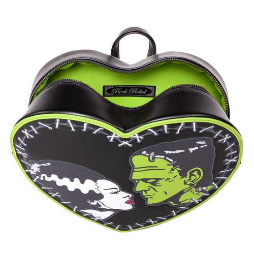 Rock Rebel Bride of Frankenstein & Frankenstein Monster Heart Shaped Backpack - Official Universal Monsters Bag