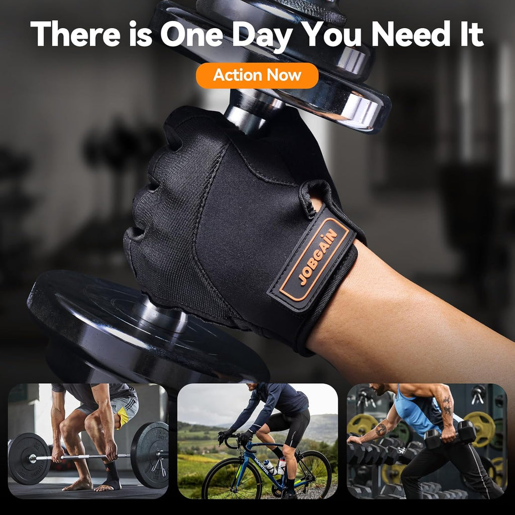 Skiennix Workout Gloves - Breathable Weight Lifting Gloves with Grip & Shock Absorption | Full Palm Protection for Gym & Fitness