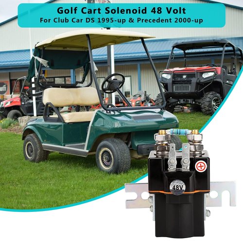 10L0L Golf Cart Solenoid 48 Volt 4 Terminal with Resistor Assembly for Club Car DS 1995-UP & Precedent 2000-UP Electric Vehicles OEM# 101908701 1014947 102774701