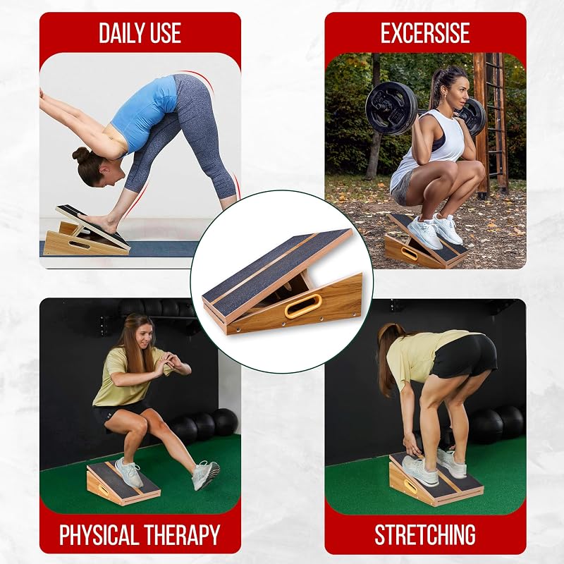 Calf Stretcher Slant Board with 5 Angles - Adjustable Recovery & Therapy Wedge (Variation: Full-Coverage)