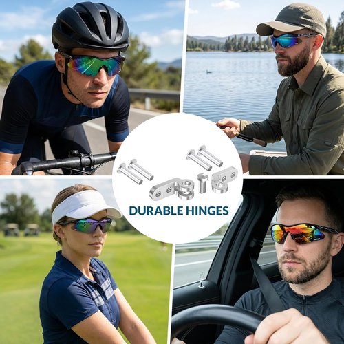 GoLight Polarized Sports Sunglasses - UV400 Anti-Glare, Lightweight Wraparound Design for Men & Women